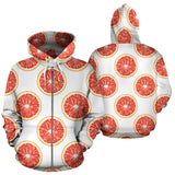 Grapefruit Pattern Zip Up Hoodie