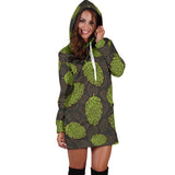 Hop Pattern Black Background Women'S Hoodie Dress