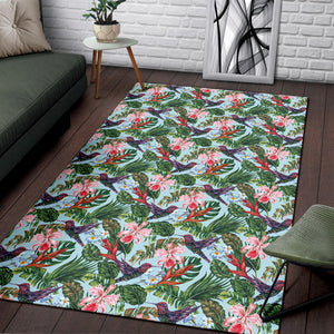 Hummingbird Pattern Print Design 05 Area Rug