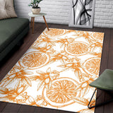 Hand Drawn Orange Fruit Pattern Area Rug