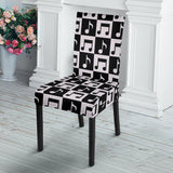 Music Notes Pattern Print Design 01 Dining Chair Slipcover