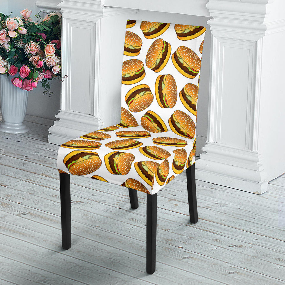 Hamburger Pattern Print Design 03 Dining Chair Slipcover