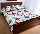 Cute color paper sailboat pattern Quilt Bed Set