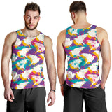 Colorful crow illustration pattern Men Tank Top