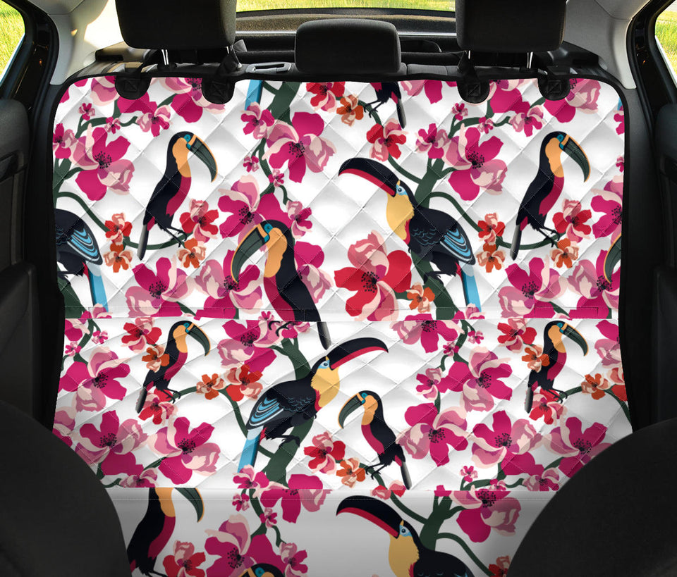 Toucan Flower Design Pattern Dog Car Seat Covers