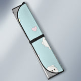 White Cute Hamsters Heart Pattern Car Sun Shade