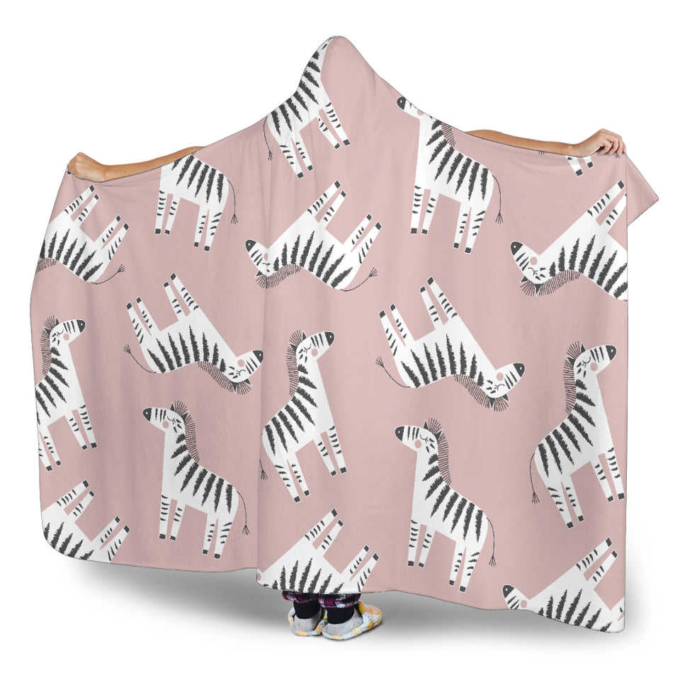 Cute Zebra Pattern Hooded Blanket