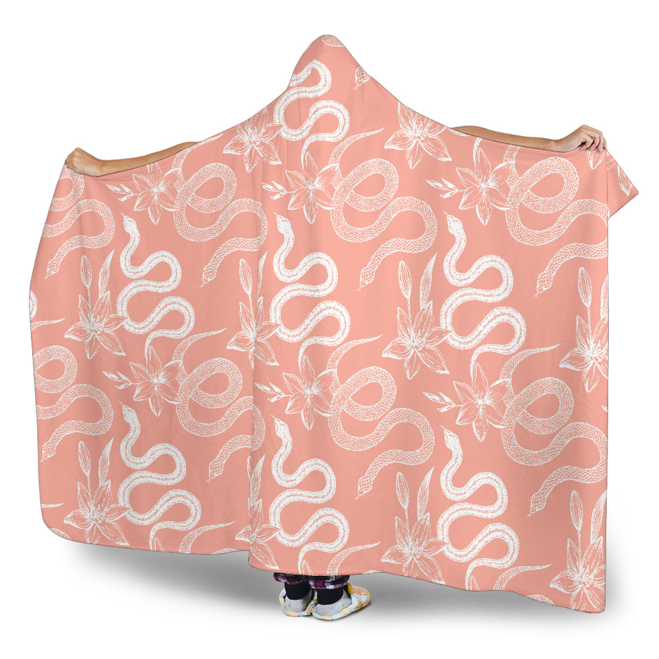Snake Lilies Flower Pattern Hooded Blanket