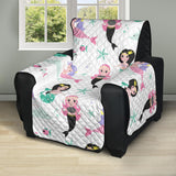cute mermaid dolphin fish starfish pattern Recliner Cover Protector