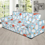 Bowling Ball Bowling Pins Blue Blackground Sofa Slipcover