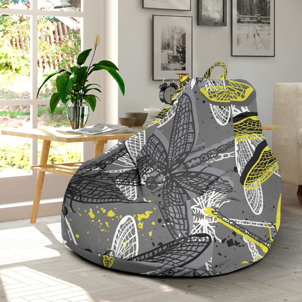 Hand Drawn Dragonfly Pattern Bean Bag Cover