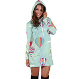 Hot Air Balloon Design Pattern Women'S Hoodie Dress