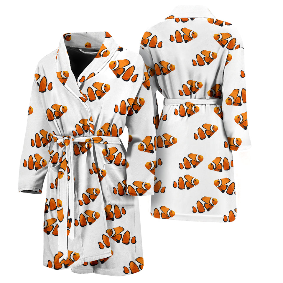 Clown Fish Pattern Print Design 03 Men's Bathrobe