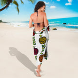 Colorful Apples Leave Zebra Stripe Sarong