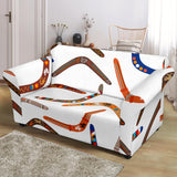 Boomerang Australian Aboriginal Ornament Pattern Loveseat Couch Slipcover