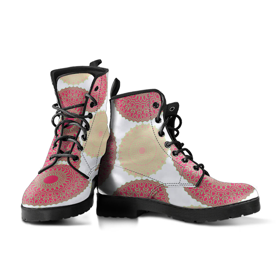 Circle Indian Pattern Leather Boots