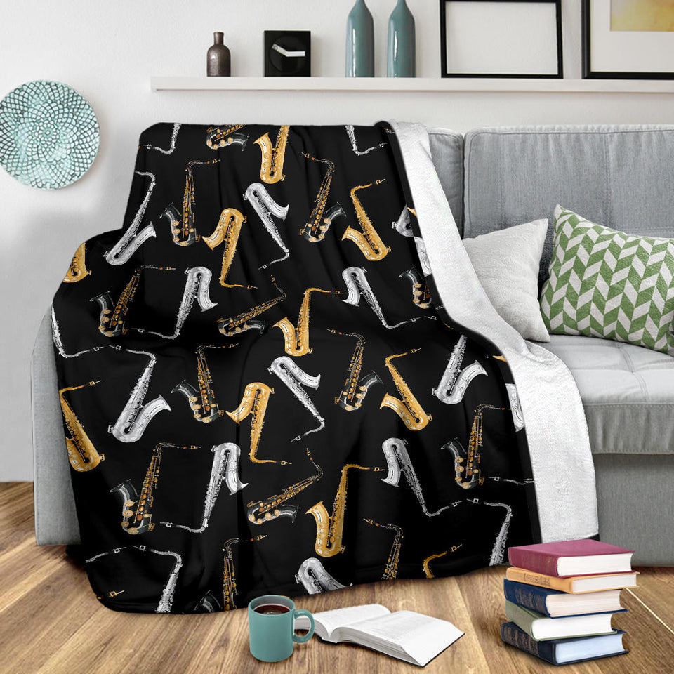 Saxophone Design Pattern Premium Blanket