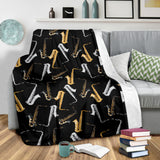 Saxophone Design Pattern Premium Blanket