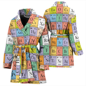 Chemistry Periodic Table Pattern Print Design 01 Women's Bathrobe