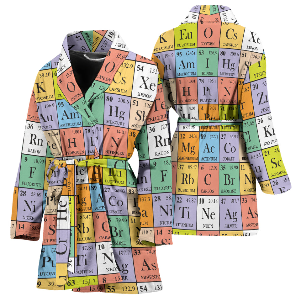 Chemistry Periodic Table Pattern Print Design 01 Women's Bathrobe