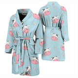 Cute Cow Flower Pattern Men'S Bathrobe