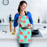 Grapefruit Green Background Adjustable Apron