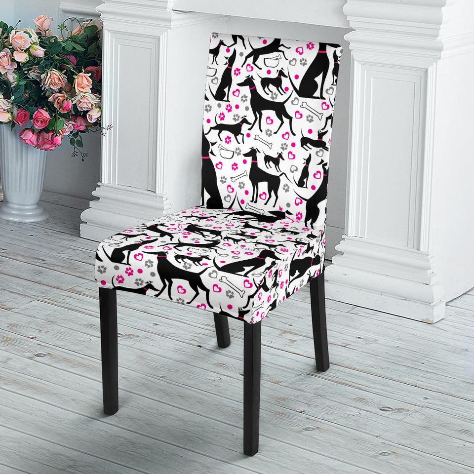 Greyhound Pattern Print Design 02 Dining Chair Slipcover