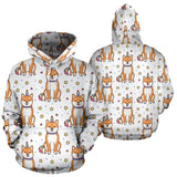 Shiba Inu Unicorn Costume Horn Colorful Tail Pattern Men Women Pullover Hoodie