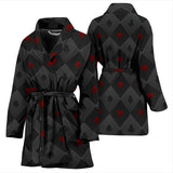 Casino Cards Suits Pattern Print Design 05 Women's Bathrobe