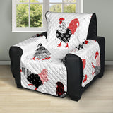 Cool rooster chicken cock floral ornament background Recliner Cover Protector