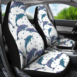 Dolphins Pattern Dotted Background Universal Fit Car Seat Covers