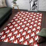 Fire Flame Symbol Design Pattern Area Rug