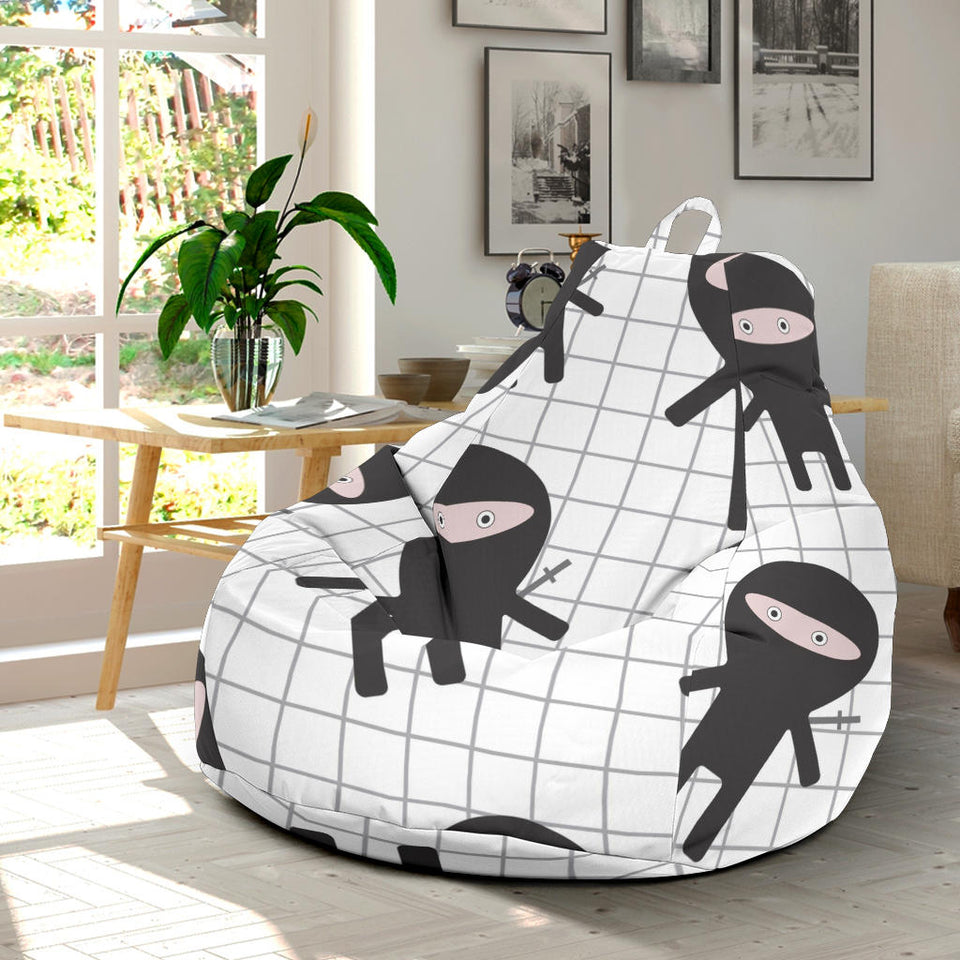 Ninja Pattern Plaid Background Bean Bag Cover