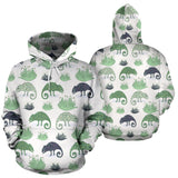 Chameleon Lizard Succulent Plant Pattern Men Women Pullover Hoodie