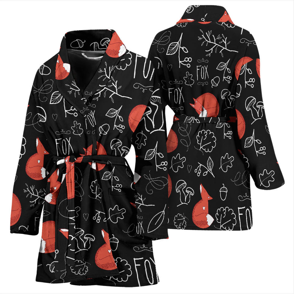 Fox Sleeping Fox Pattern Women'S Bathrobe