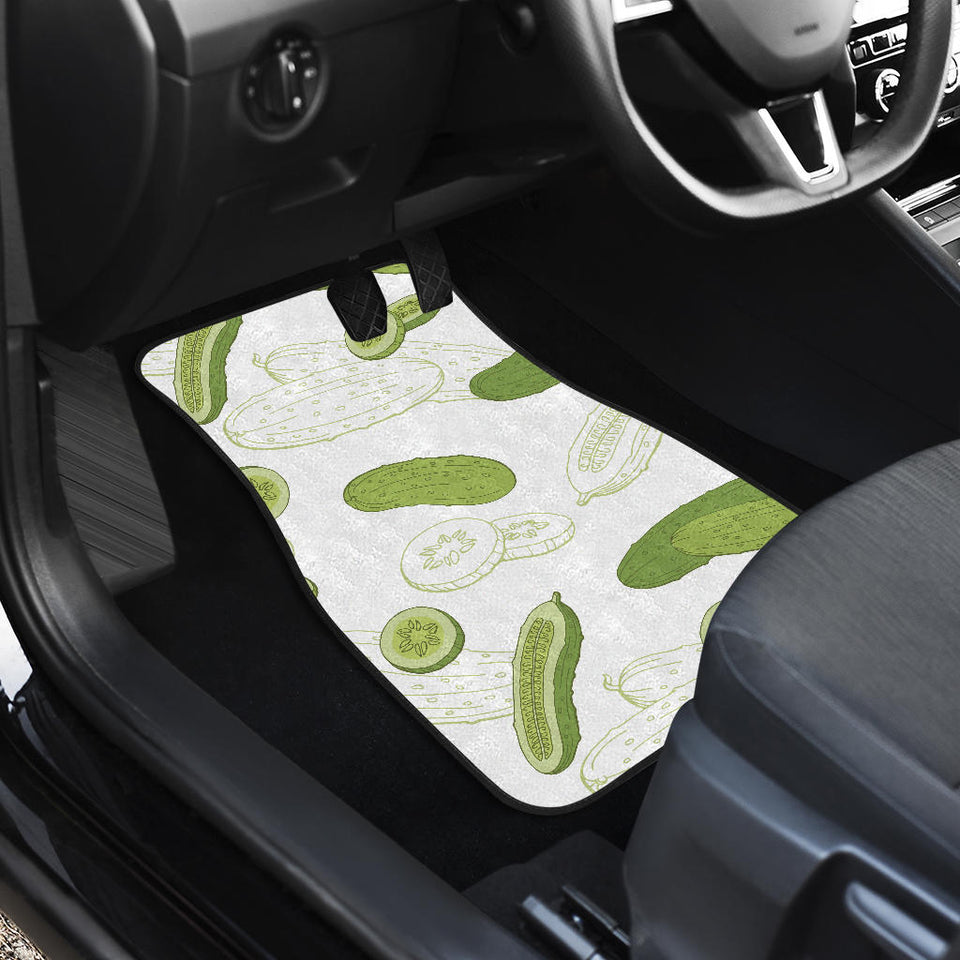 Cucumber Sketch Pattern Front And Back Car Mats
