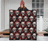 Red Snake Skull Pattern Premium Quilt
