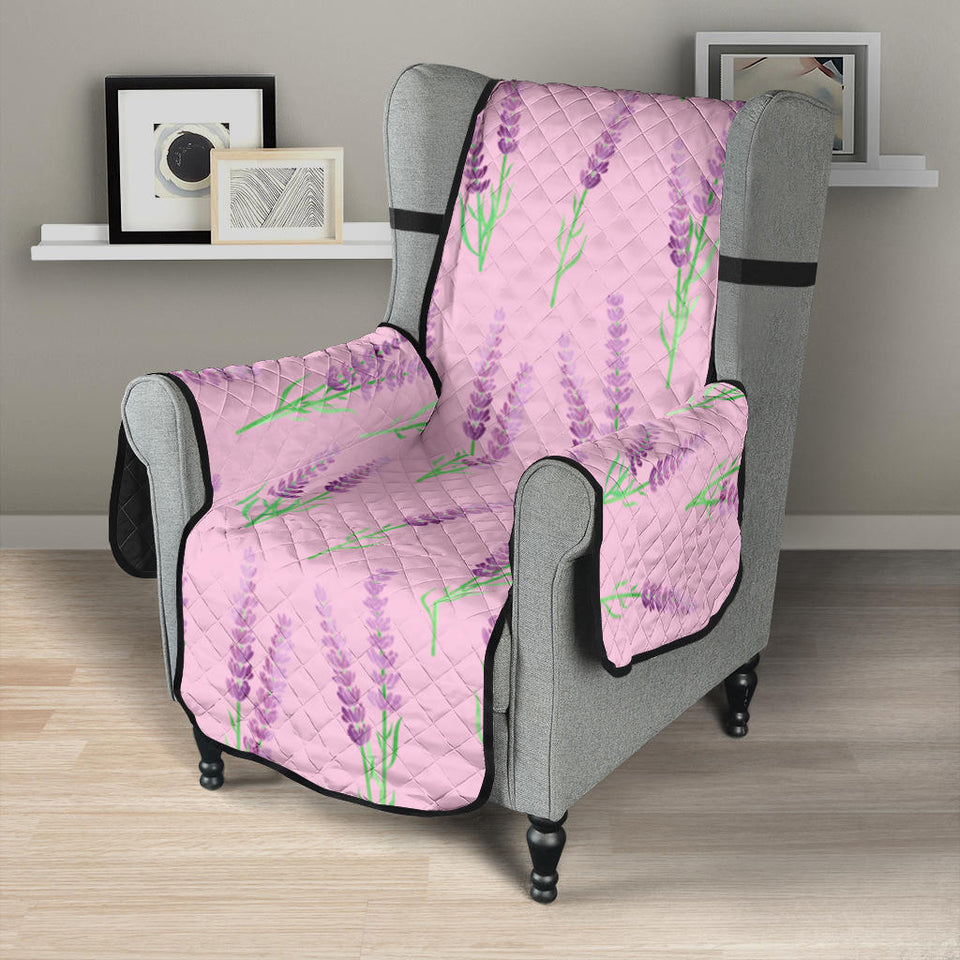 Lavender pattern pink background Chair Cover Protector