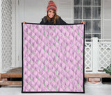 Lavender Pattern Pink Background Premium Quilt