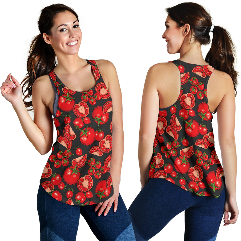 Tomato black background Women Racerback Tank Top