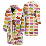 Hippopotamus Pattern Print Design 01 Men's Bathrobe