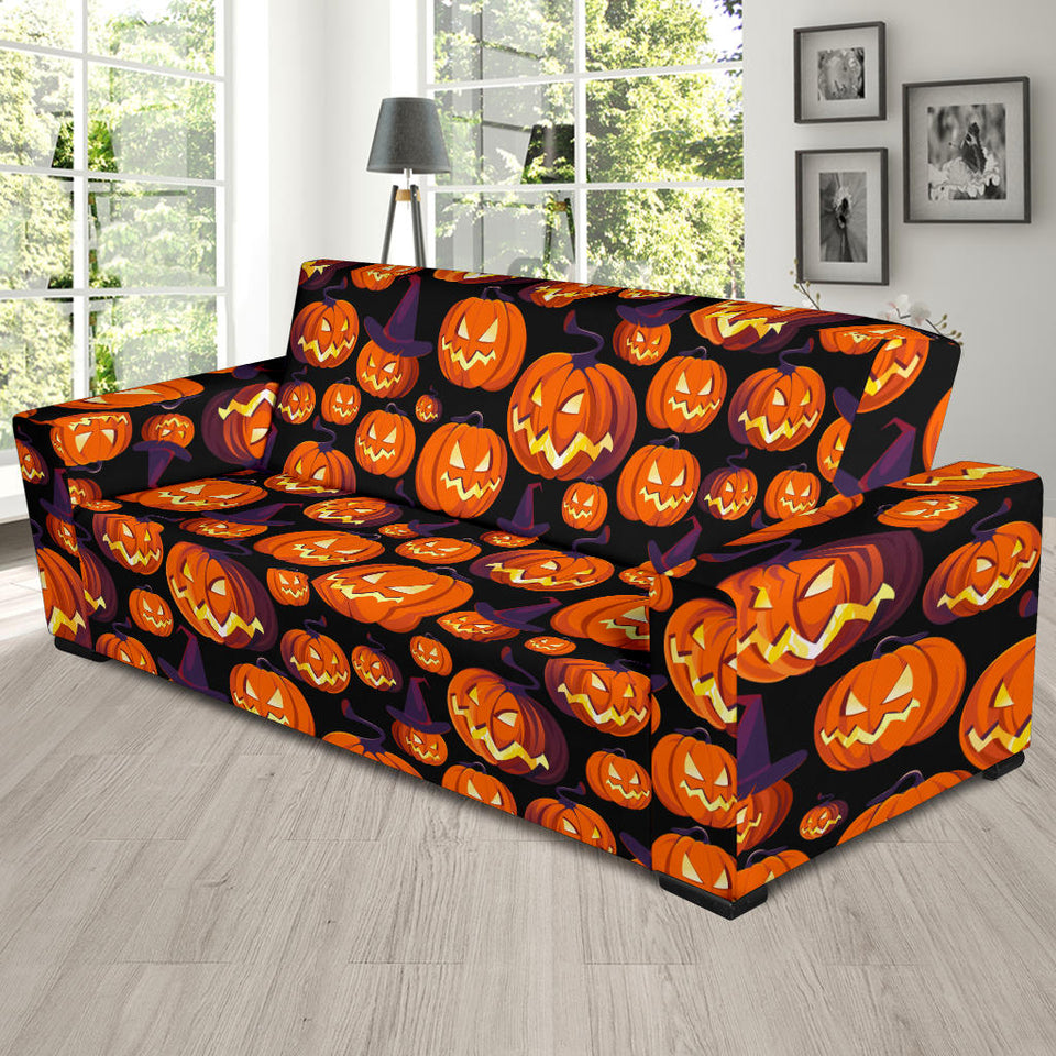 Halloween Pumpkin Pattern Sofa Slipcover