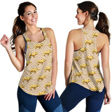 Rhino yellow theme pattern Women Racerback Tank Top