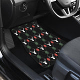 Deer Christmas New Year Pattern Argyle Front And Back Car Mats