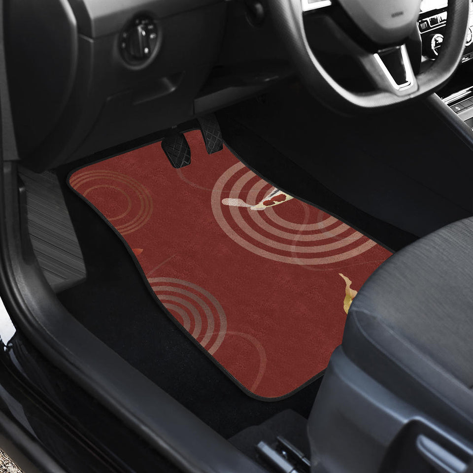 Koi Fish Carp Fish Red Background Front And Back Car Mats