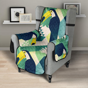 Toucan tropical leaves design pattern Chair Cover Protector