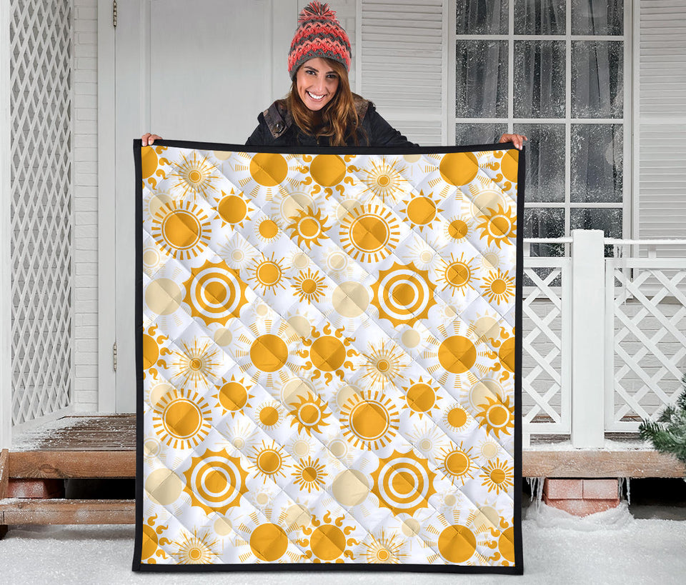 Sun Design Pattern Premium Quilt