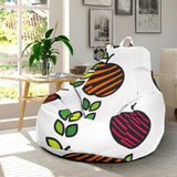 Colorful Apples Leave Zebra Stripe Bean Bag Cover