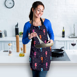 Watercolor Colorful Seahorse Pattern Adjustable Apron