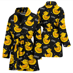 Duck Toy Pattern Print Design 05 Women's Bathrobe